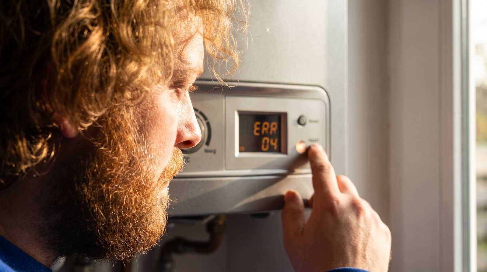 Een foutcode op het display van een cv-ketel